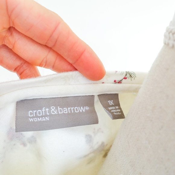 Croft & Borrow Ivory Cotton Cardinal Print Long Sleeve Shirt - Picture 6 of 6